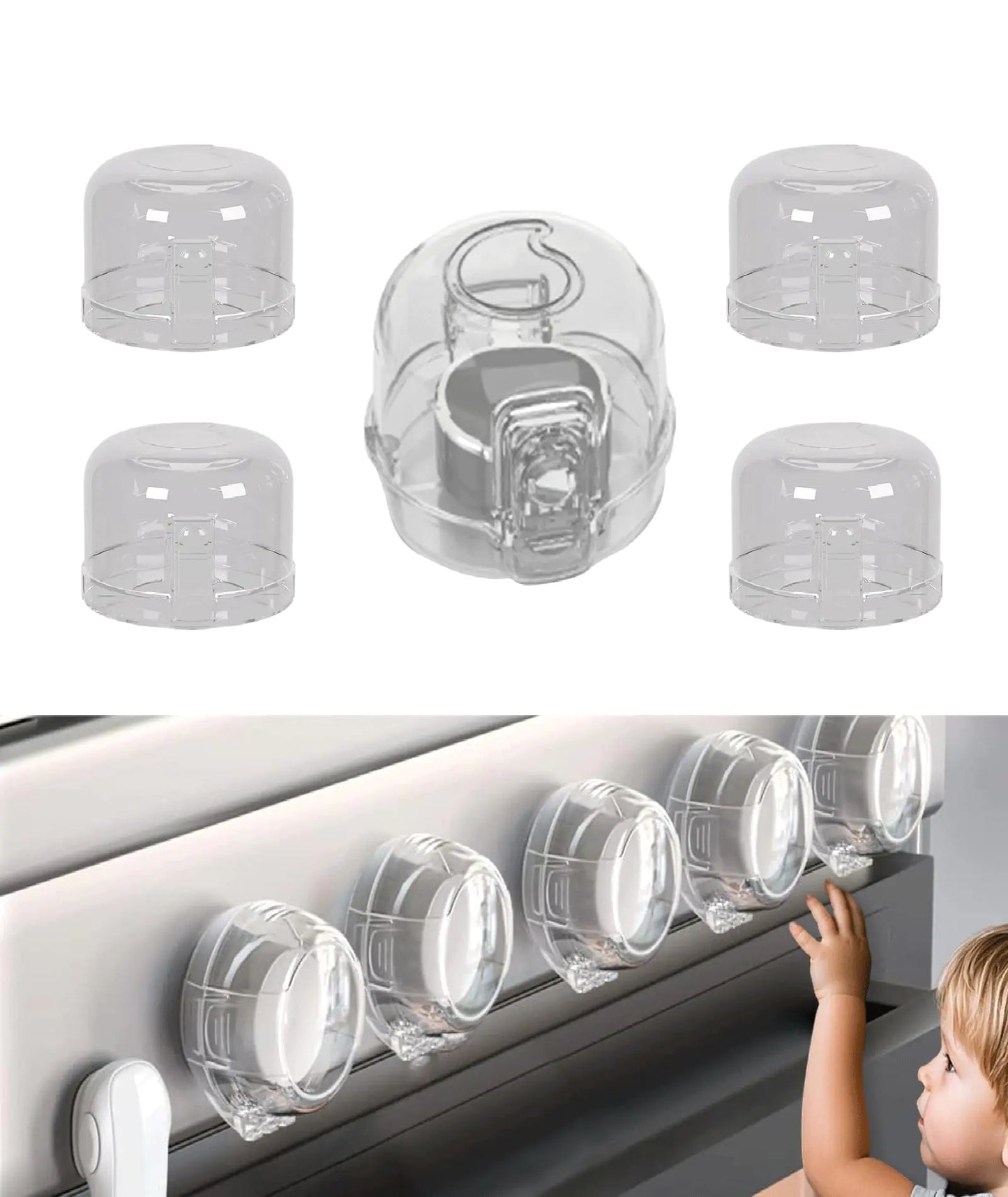 Stove Knob Safety Covers for Child 5pcs