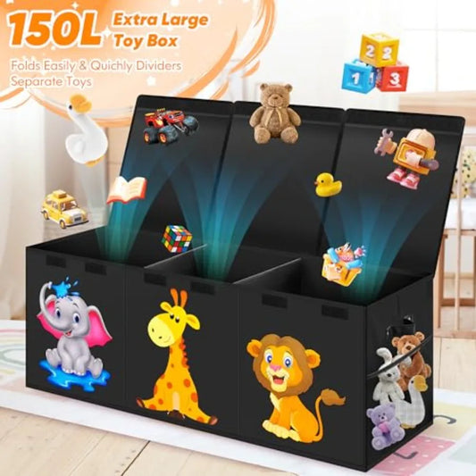 Collapsible Toy Box with Lid – Large Kids Storage Chest