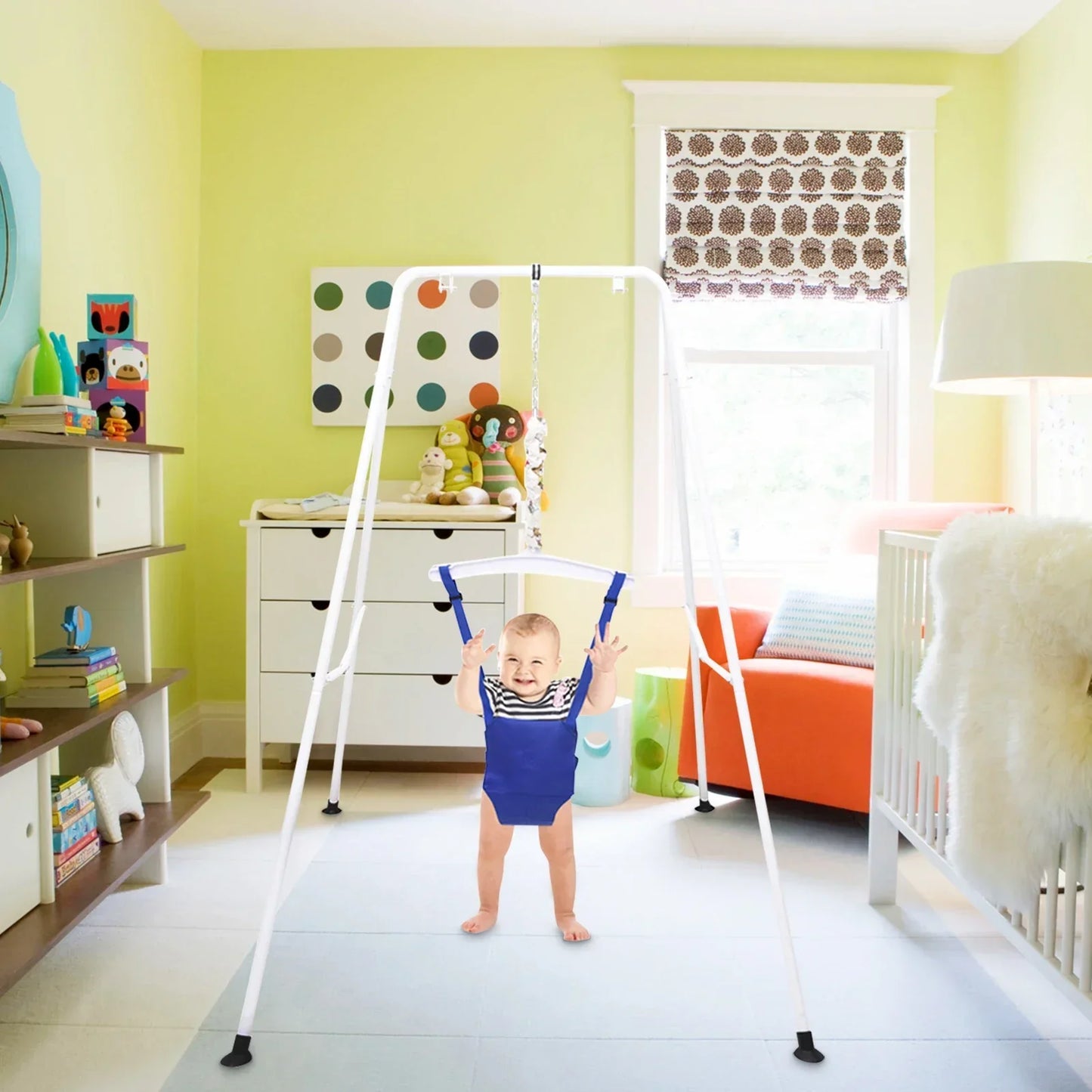 Baby Jumper Swing Outdoor Foldable Swing Set with Stand, 6 Months to 1.5 Years