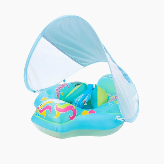 Baby Swimming Pool Float With Canopy Inflatable Infant Floating Ring Kids Swim Circle Bathing Summer Toys