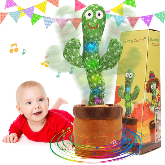 Dancing Cactus Toy Cute Plushies Talking Cactus Baby Toy 0-6 Months Wriggle Singing 120 English Hit Song Sensory Musical Toy