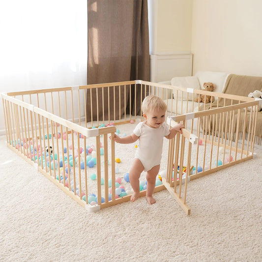 Wooden Baby Playpen for Babies and Toddlers