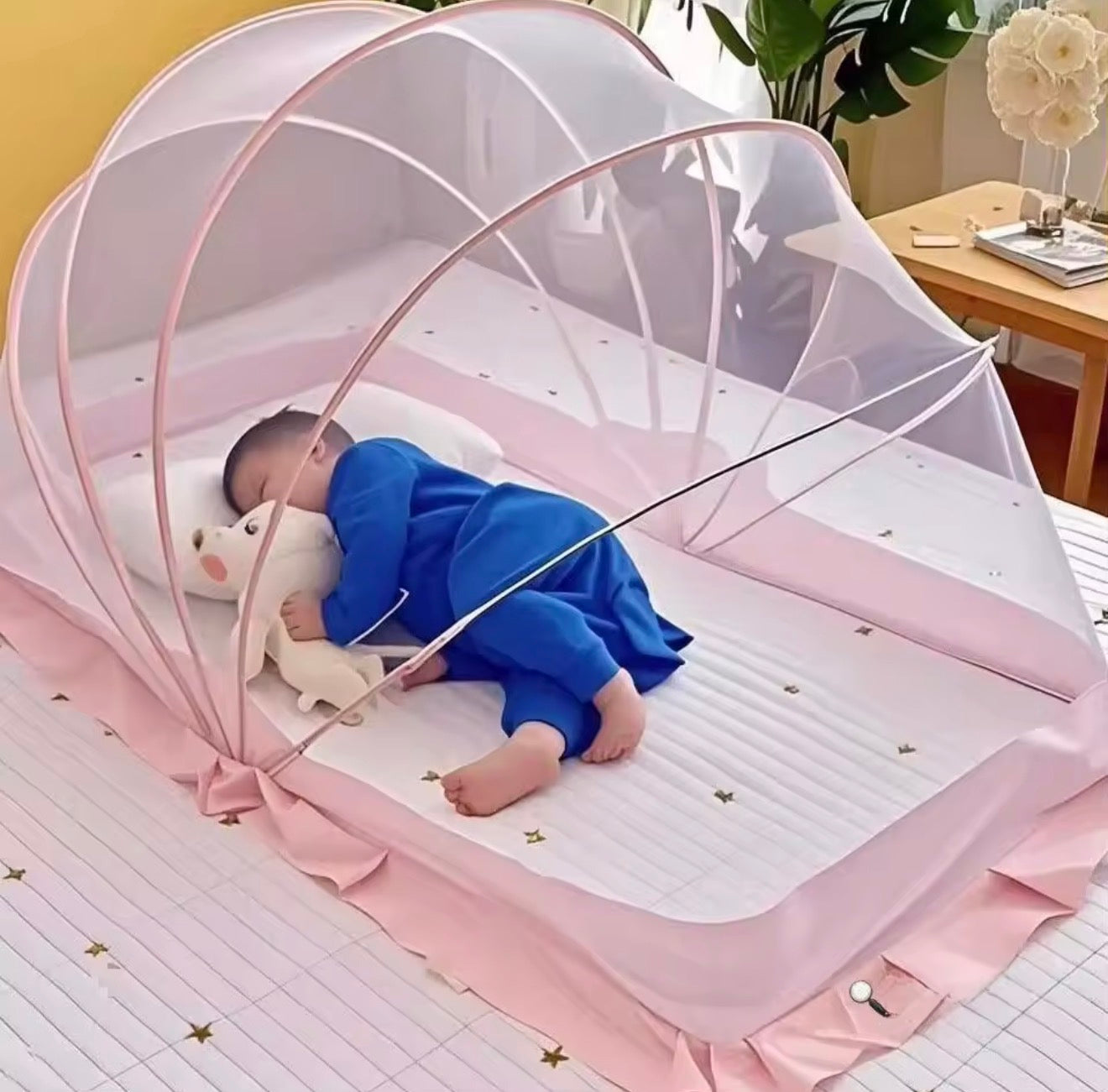 Foldable Baby Mosquito Net Non-Installable Mongolian Tent Baby Bed Mosquito Net Child Protection Healthiness Breathable Light