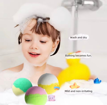 Baby Bath Bombs with Surprise Inside - Organic Natural Kids Fizzy Bubble Bath Bombs, 24 Pack Gift Set