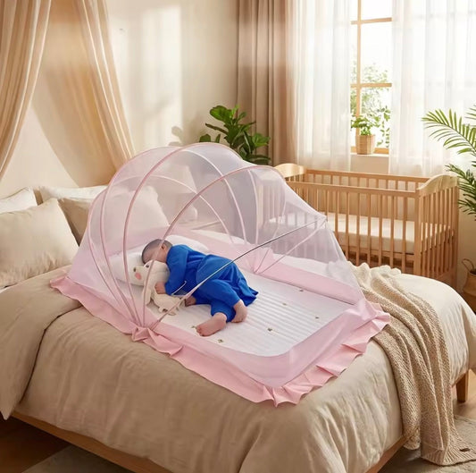 Foldable Baby Mosquito Net Non-Installable Mongolian Tent Baby Bed Mosquito Net Child Protection Healthiness Breathable Light
