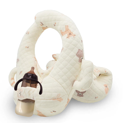 Baby Bottle Holder Cushion – Hands-Free Nursing Feeding Pillow with Adjustable Strap