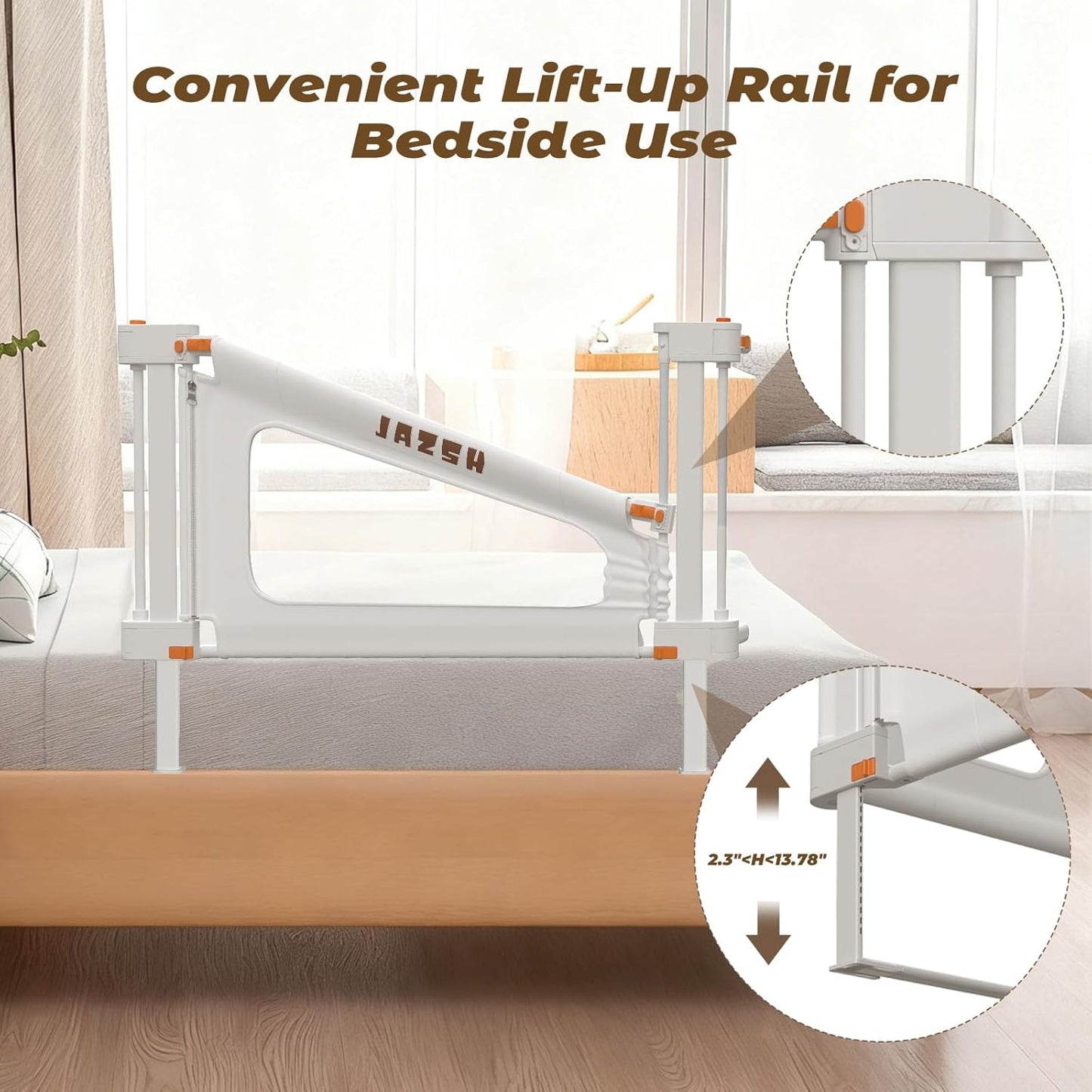 3 in 1 Bedside Bassinet, 69.26" x 19.29" Baby Bassinets Bedside Sleeper with Mosquito Net + Storage Bag + Child Lock, Baby Crib & Toddler Bed Rails for Twin, Full, Queen, King Size, Beige