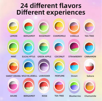 Baby Bath Bombs with Surprise Inside - Organic Natural Kids Fizzy Bubble Bath Bombs, 24 Pack Gift Set