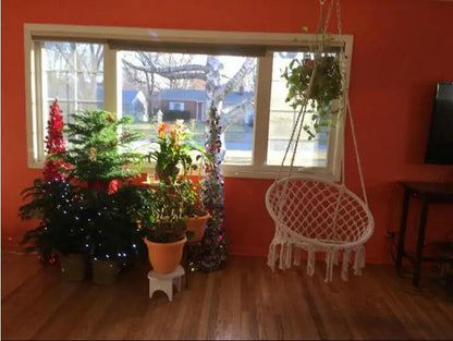 Hammock Swing Chair, Handmade Knitted Macrame Hanging Swing Chair for Indoor,Bedroom,Yard,Garden- 230 Pound Capacity