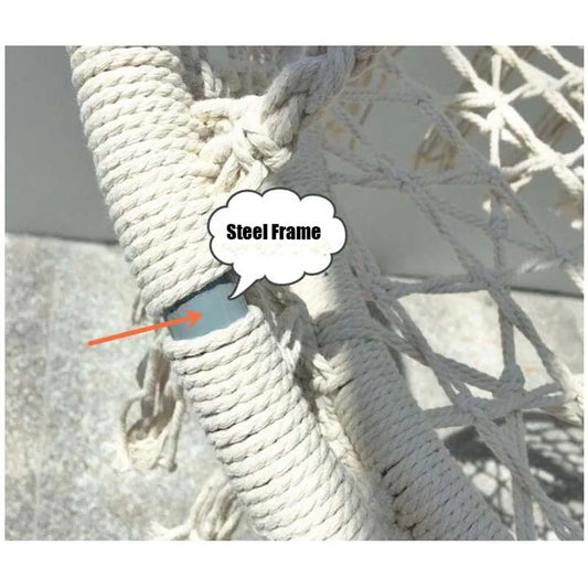 Hammock Swing Chair, Handmade Knitted Macrame Hanging Swing Chair for Indoor,Bedroom,Yard,Garden- 230 Pound Capacity