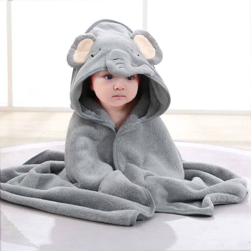 Baby Hooded Bath Towel – Super Soft Absorbent Bathrobe Blanket 80×80cm for Newborns