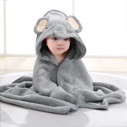 Baby Hooded Bath Towel – Super Soft Absorbent Bathrobe Blanket 80×80cm for Newborns