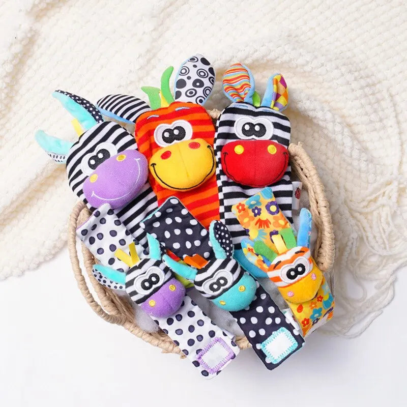 Baby Rattle Socks & Wrist Set – 4-Pack Sensory Toy