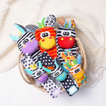Baby Rattle Socks & Wrist Set – 4-Pack Sensory Toy