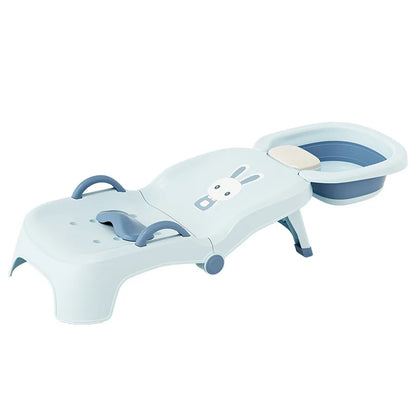 Children's Foldable Hair Washing Chair – Cartoon Shower Stool for Kids at Home