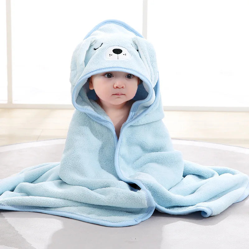 Baby Hooded Bath Towel – Super Soft Absorbent Bathrobe Blanket 80×80cm for Newborns