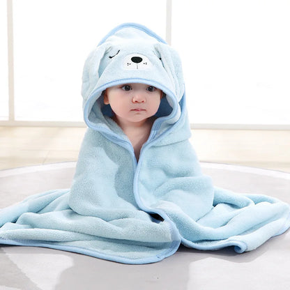 Baby Hooded Bath Towel – Super Soft Absorbent Bathrobe Blanket 80×80cm for Newborns