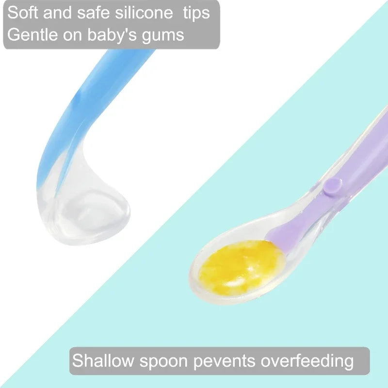 Baby Silicone Learning Spoon Set – 4-Pack, Soft & BPA-Free