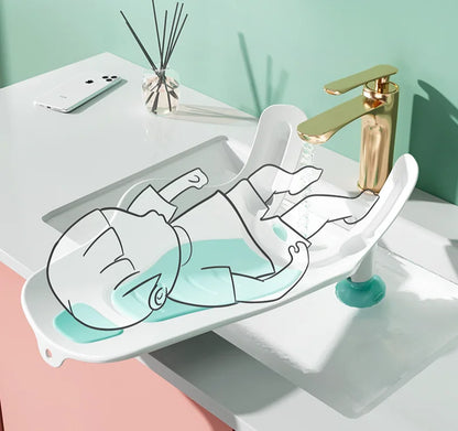 Portable Baby Wash Basin – Non-Slip PP Plastic Newborn Bath Tub with Suction Base & Drain