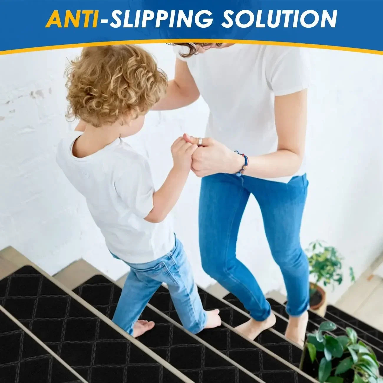Stair Tread Carpet Mats Self Adhesive Non-Slip Water Absorption Stair Mat Step Rugs Safety Mute Floor Mats Pad