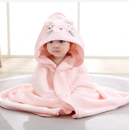Baby Hooded Bath Towel – Super Soft Absorbent Bathrobe Blanket 80×80cm for Newborns