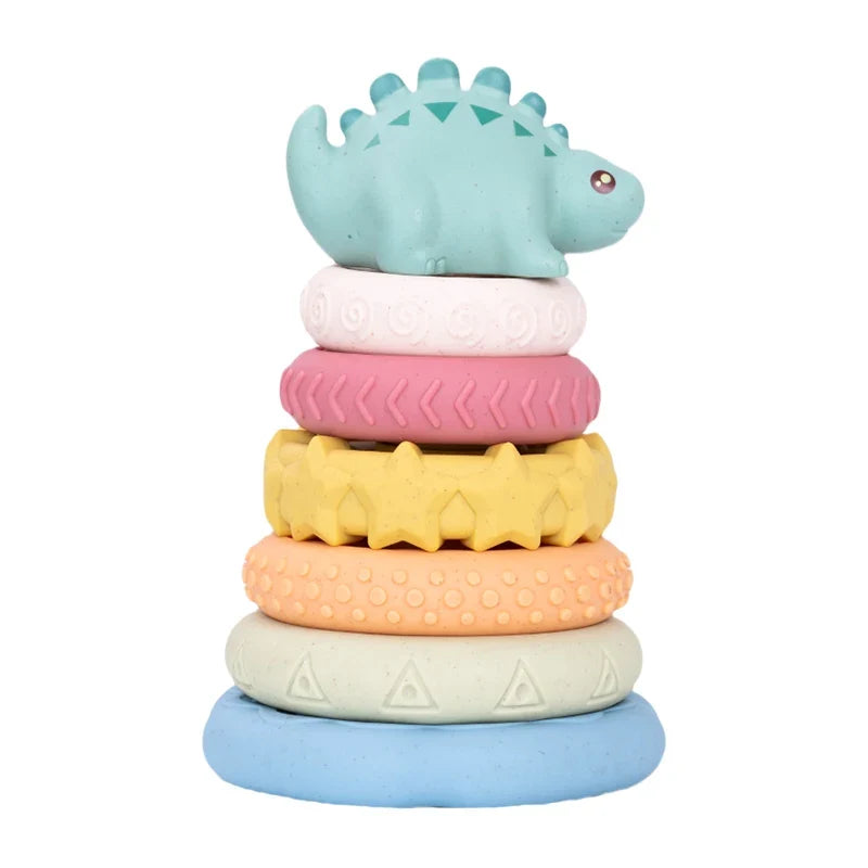 Dinosaur Stacking Tower Toy – Montessori Nesting Rings