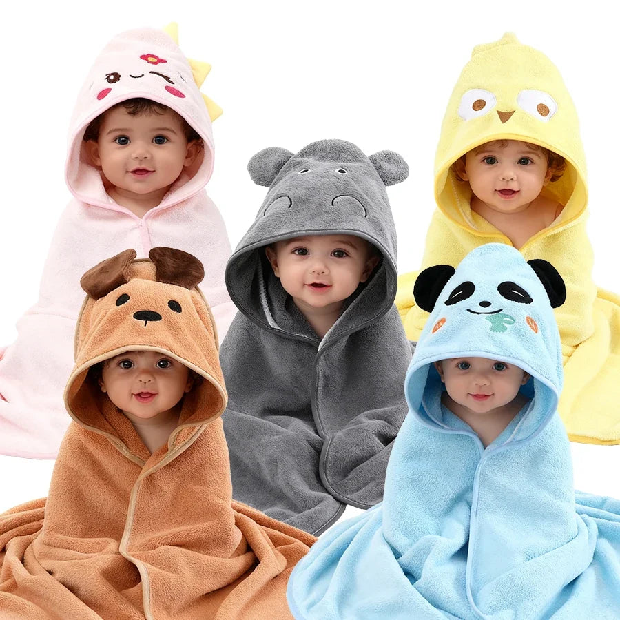 Baby Bath Towel – Super Absorbent Coral Fleece, 80×80cm