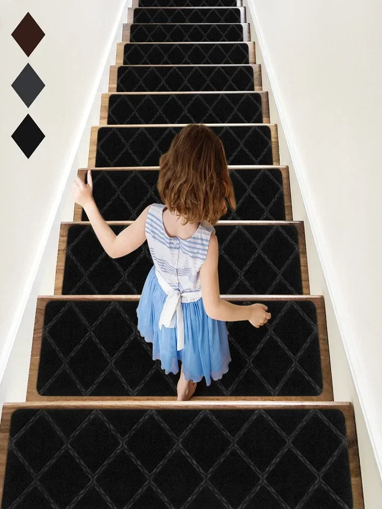 Stair Tread Carpet Mats Self Adhesive Non-Slip Water Absorption Stair Mat Step Rugs Safety Mute Floor Mats Pad