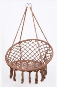 Hammock Swing Chair, Handmade Knitted Macrame Hanging Swing Chair for Indoor,Bedroom,Yard,Garden- 230 Pound Capacity