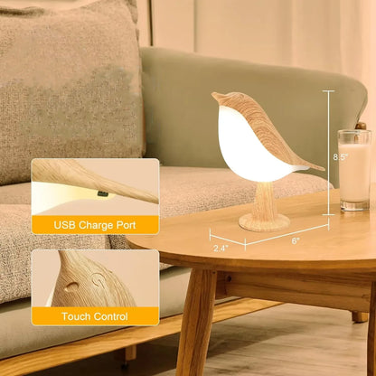 Bird Touch Bedside Lamp for Kids – USB Rechargeable Night Light
