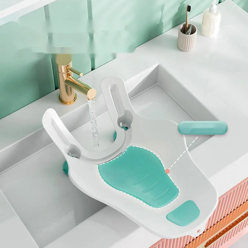 Portable Baby Wash Basin – Non-Slip PP Plastic Newborn Bath Tub with Suction Base & Drain