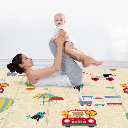 Double-sided Foldable Children Carpet Cartoon Baby Play Mat Educational Baby Activity Carpet Waterproof and Easy to Store