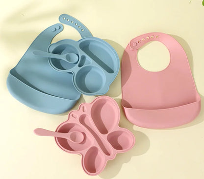 Baby Silicone Plate & Bowl Set – 2pc Non-Slip Suction