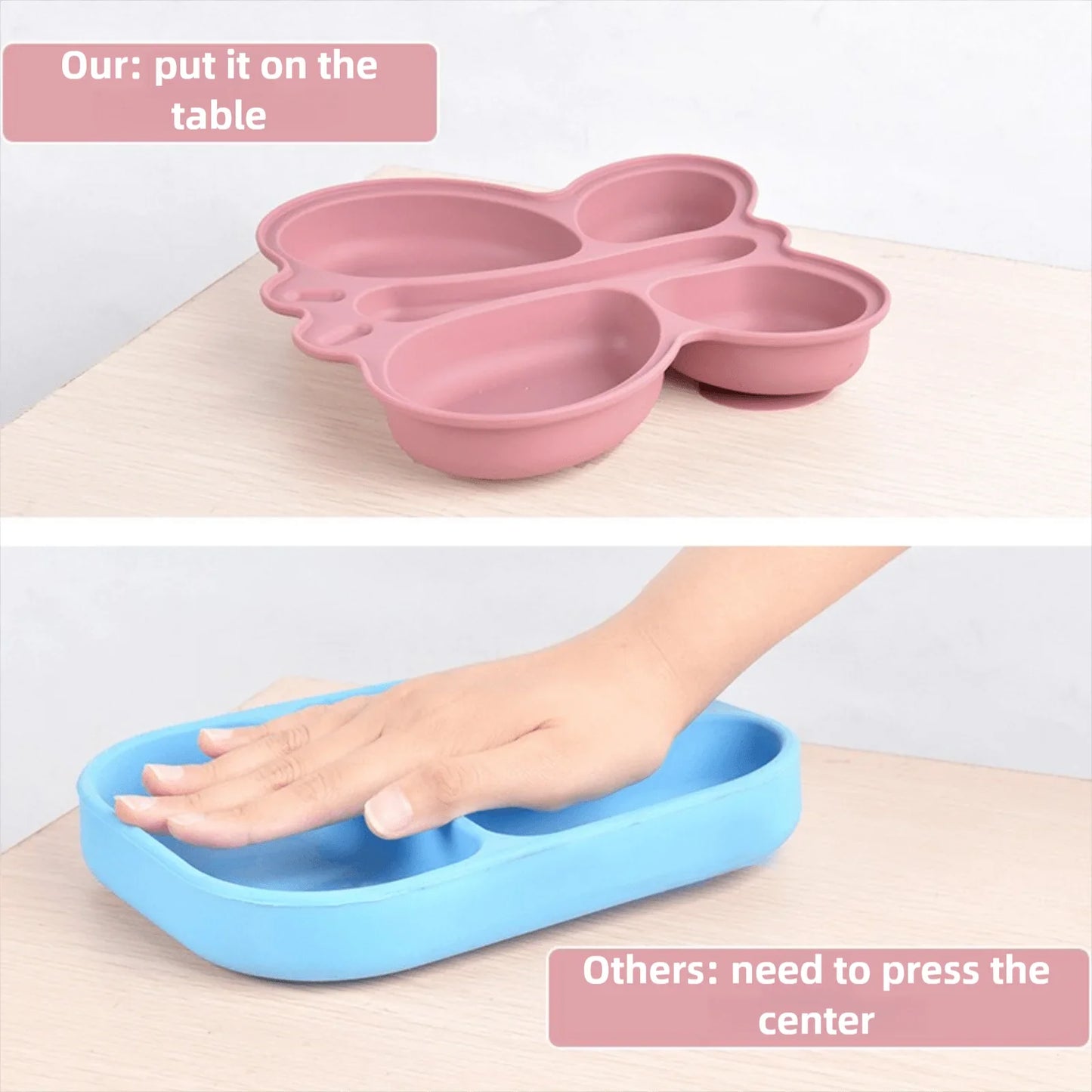 Baby Silicone Plate & Bowl Set – 2pc Non-Slip Suction