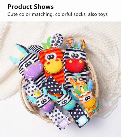 Baby Rattle Socks & Wrist Set – 4-Pack Sensory Toy