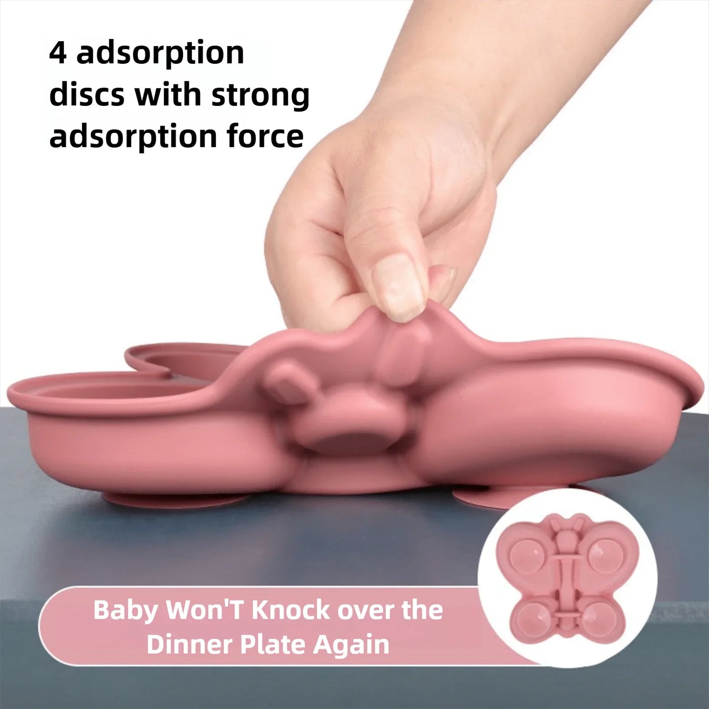 Baby Silicone Plate & Bowl Set – 2pc Non-Slip Suction