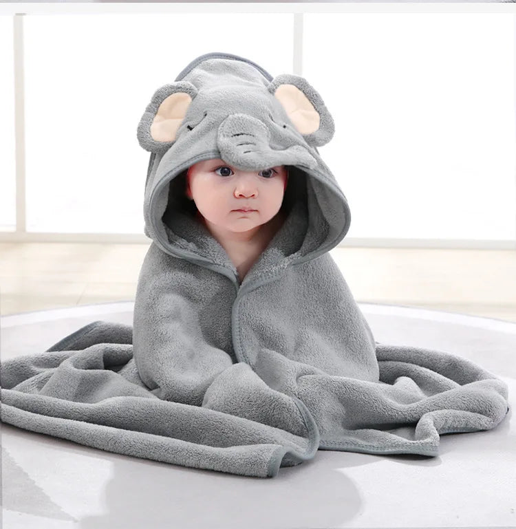 Baby Hooded Bath Towel – Super Soft Absorbent Bathrobe Blanket 80×80cm for Newborns