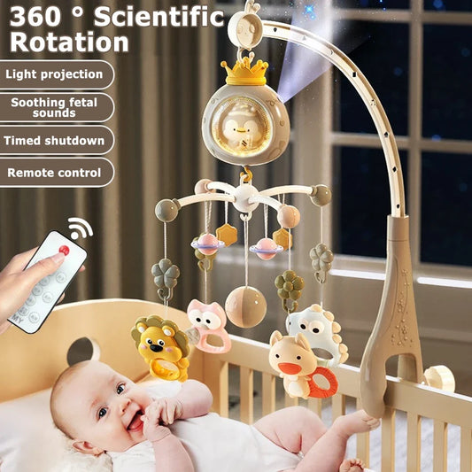 Baby Crib Mobile with Projector, Night Light & Music