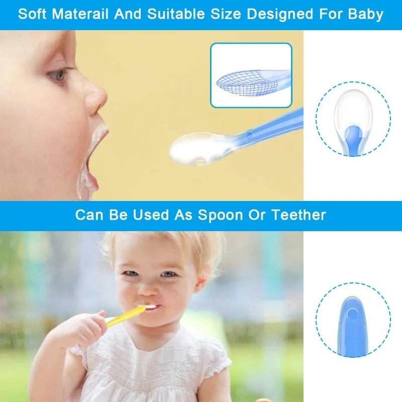 Baby Silicone Learning Spoon Set – 4-Pack, Soft & BPA-Free