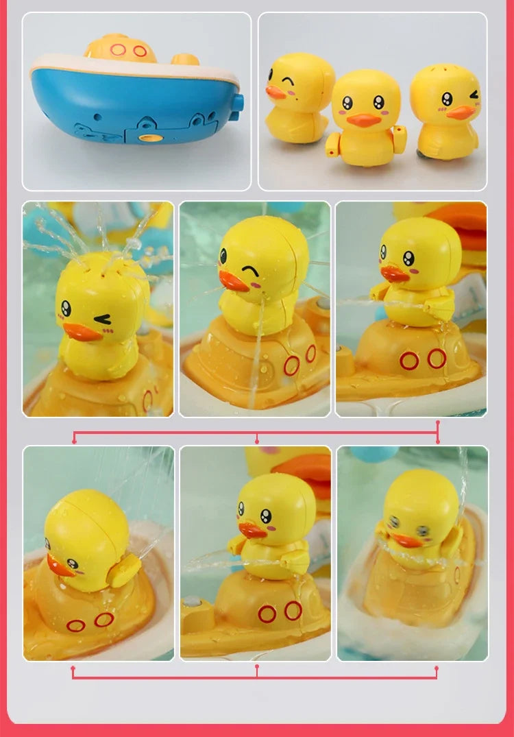 Duck Spray Water Bath Toy – Baby Shower Bathtub Water Toy Set