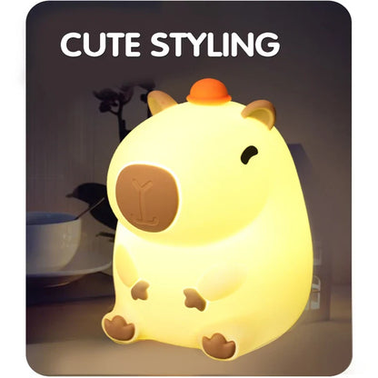 Capybara Silicone Night Light – USB Rechargeable Bedside Lamp
