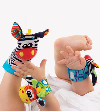 Baby Rattle Socks & Wrist Set – 4-Pack Sensory Toy