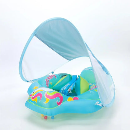 Baby Swimming Pool Float With Canopy Inflatable Infant Floating Ring Kids Swim Circle Bathing Summer Toys
