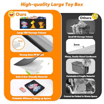 Collapsible Toy Box with Lid – Large Kids Storage Chest