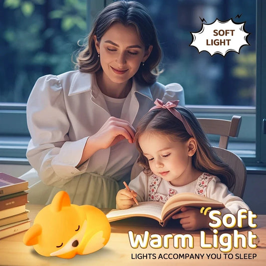 Silicone Animal Night Light – USB Rechargeable Bedside Lamp