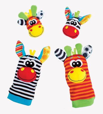 Baby Rattle Socks & Wrist Set – 4-Pack Sensory Toy