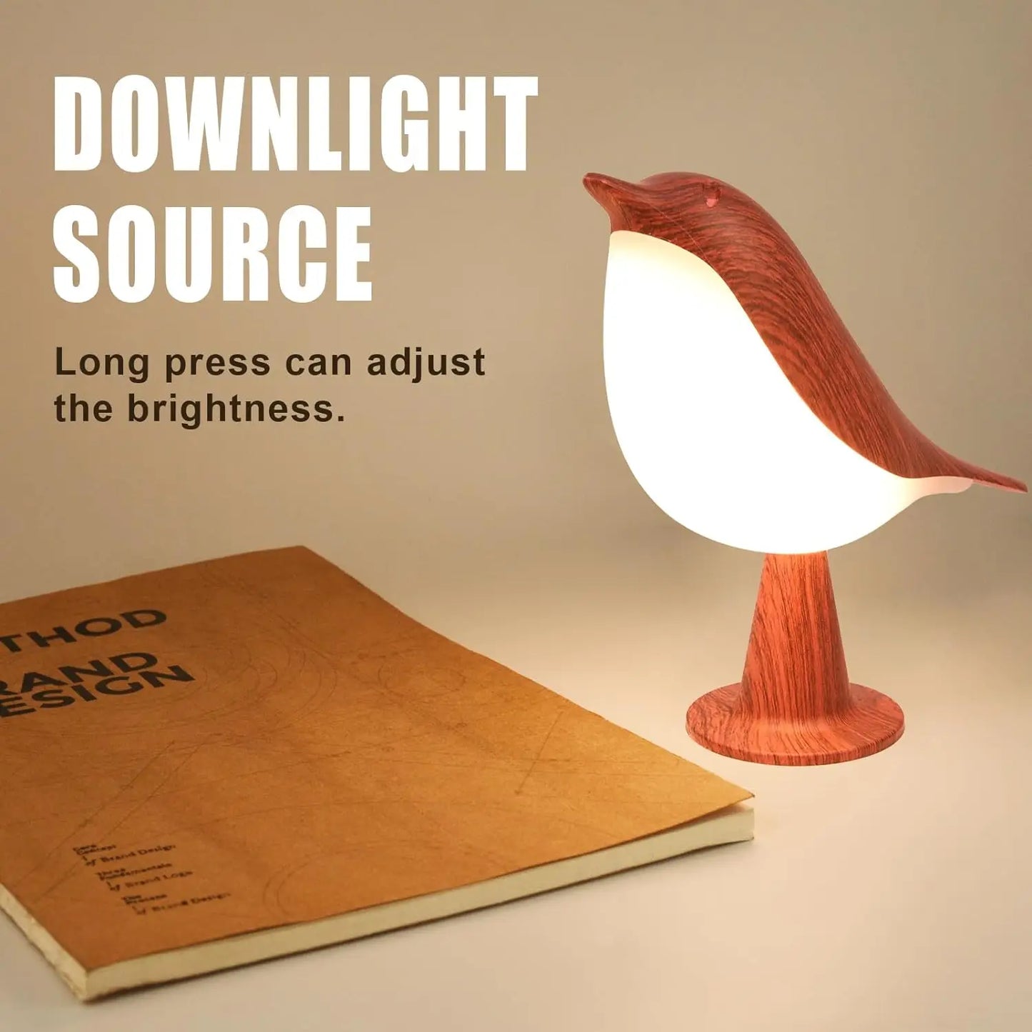 Bird Touch Bedside Lamp for Kids – USB Rechargeable Night Light