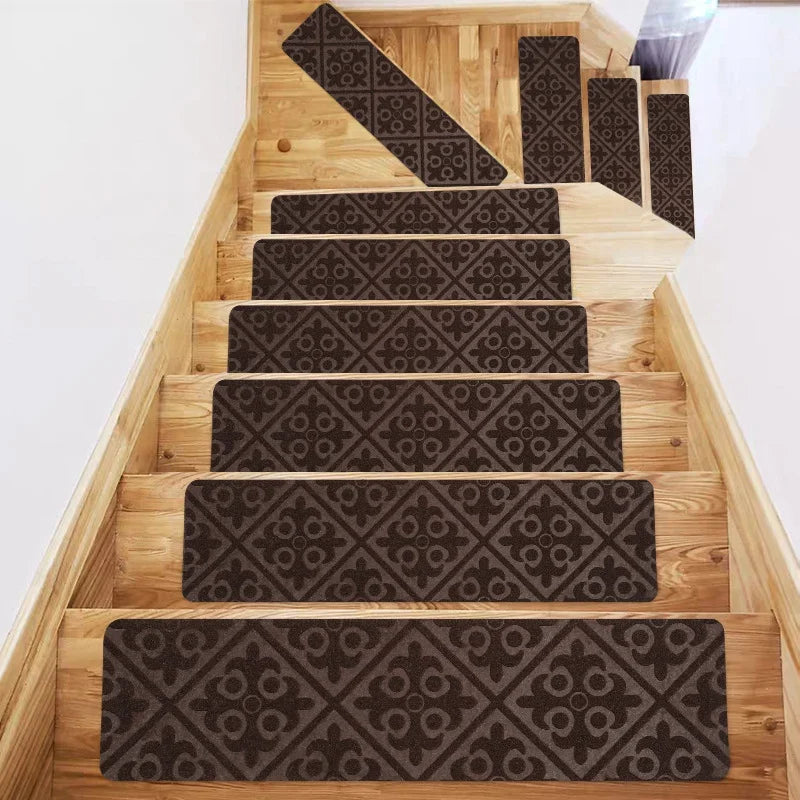 Stair Tread Carpet Mats Self Adhesive Non-Slip Water Absorption Stair Mat Step Rugs Safety Mute Floor Mats Pad
