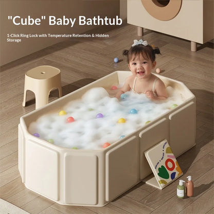 Large Baby Bathtub 0-5 Year Old Children Foldable Tub Babies Sit Lie Down All-in-One Newborn Bathing Basin Keep Warm Baby Tubs