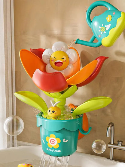 Duck & Flower Baby Bath Waterwheel Toy – Suction Cup Bathtub Toy for Kids 0–6 Years